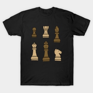 Chess Pieces - Cute Kawaii Cartoon T-Shirt